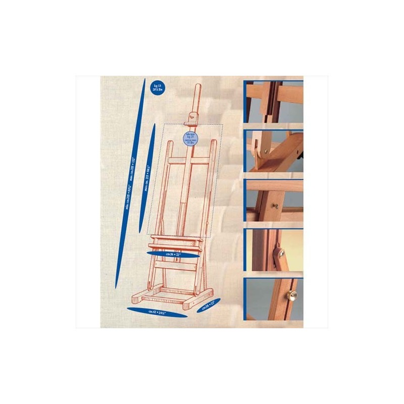 Material Bellas Artes - Pintura - Caballete para pintura Estudio con sistema cremallera M07 Mabef | totenart.com