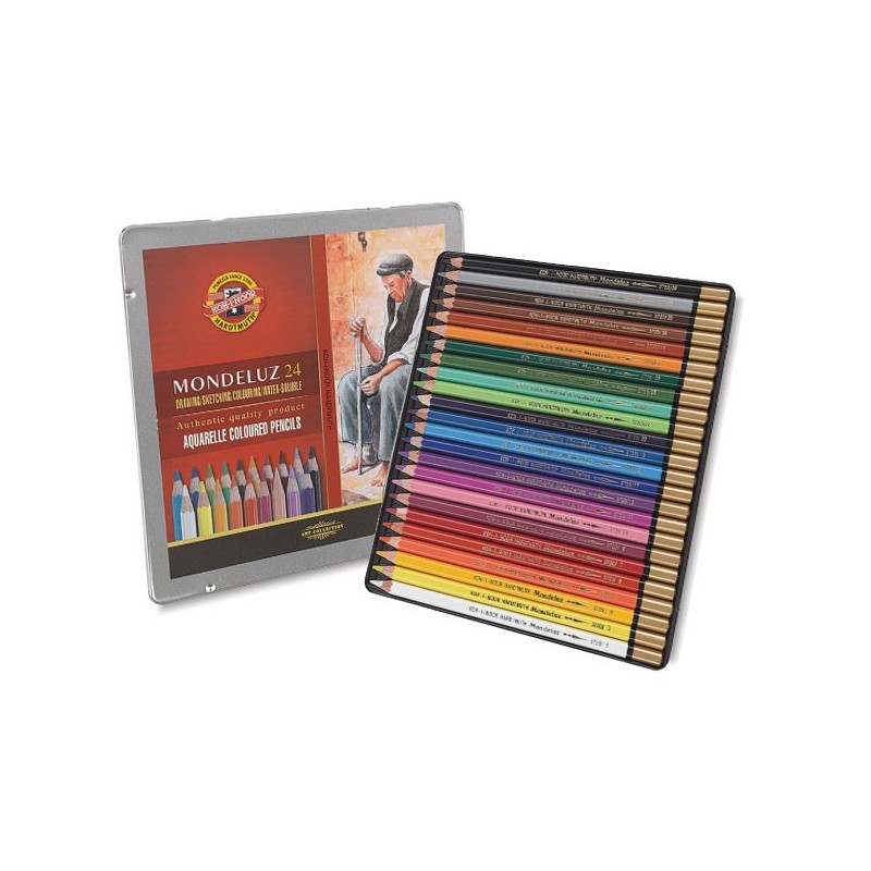 Material Bellas Artes – pintura-y-dibujo - Estuche de 24 lápices acuareables Mondeluz Koh-i-Noor | totenart.com