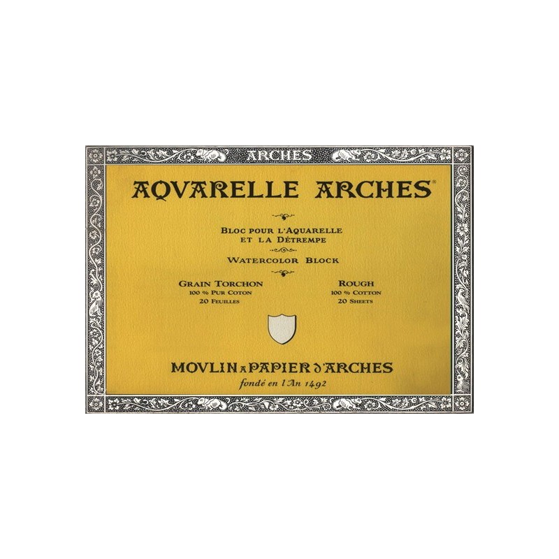 Material Bellas Artes – pintura-y-dibujo - Acuarela Arches 185 gr, 26x36 cm, G. Grueso, bloc 20 h. | totenart.com