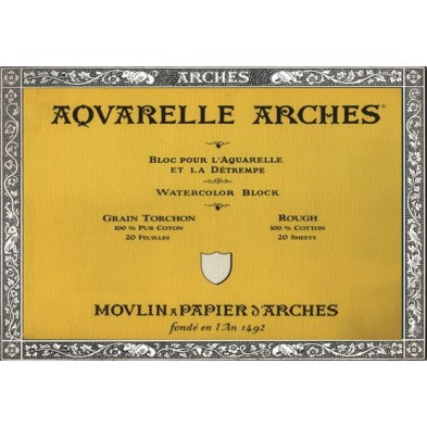 Material Bellas Artes – pintura-y-dibujo - Acuarela Arches 185 gr, 26x36 cm, G. Grueso, bloc 20 h. | totenart.com