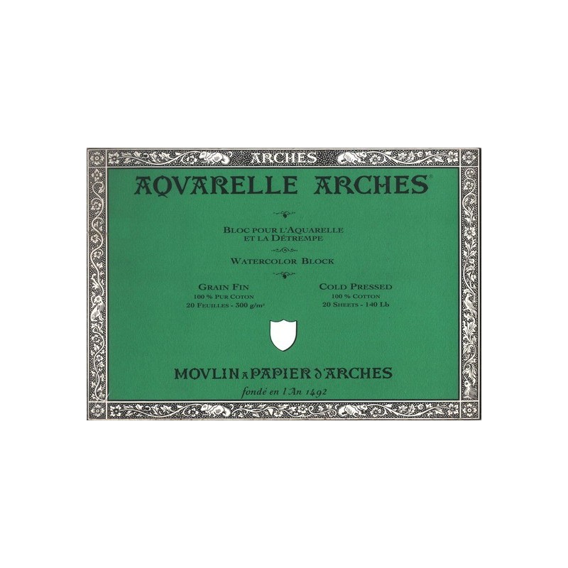 Material Bellas Artes – pintura-y-dibujo - Acuarela Arches 300 gr, 23x31 cm, G. Fino, bloc 20 h. | totenart.com