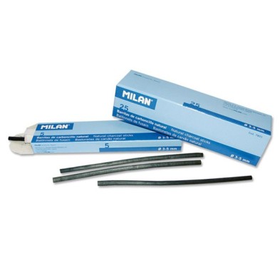 Materiales Bellas Artes-Dibujo-Carboncillo natural Milan, 3-5 mm., Caja 5 uds.