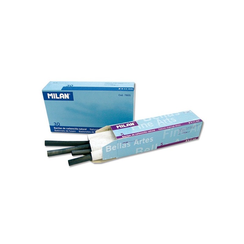 Materiales Bellas Artes-Dibujo-Carboncillo natural Milan, 9-11 mm., Caja 5 uds.