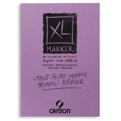 Material Bellas Artes-Dibujo-Block Xl Marker Canson,  21x29.7 cm, 70 gr, 100 h.