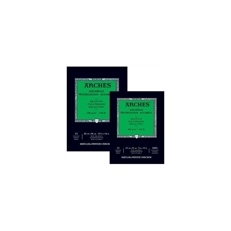 Material Bellas Artes – pintura-y-dibujo - Acuarela Arches 300 gr, 23x31 cm, G. Fino, bloc 12 h. | totenart.com