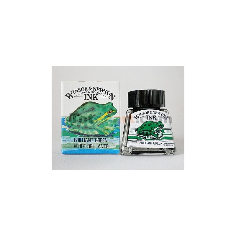 Tienda Online Manualidades-Tinta Dibujo Verde Brillante Winsor Newton, 14 ml.