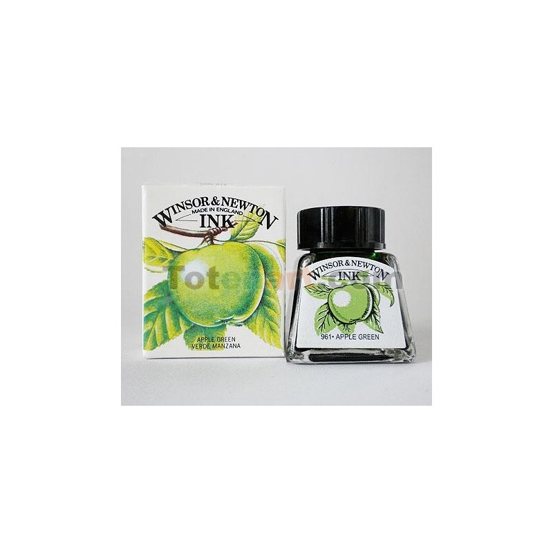 Tienda Online Manualidades-Tinta Dibujo Verde Marnzana Winsor Newton, 14 ml.