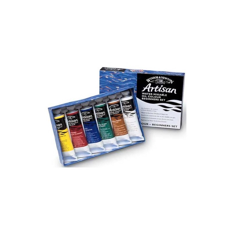 Material Bellas Artes-Pintura-Estuche Oleo al agua Artisan, 6 col. 37 ml