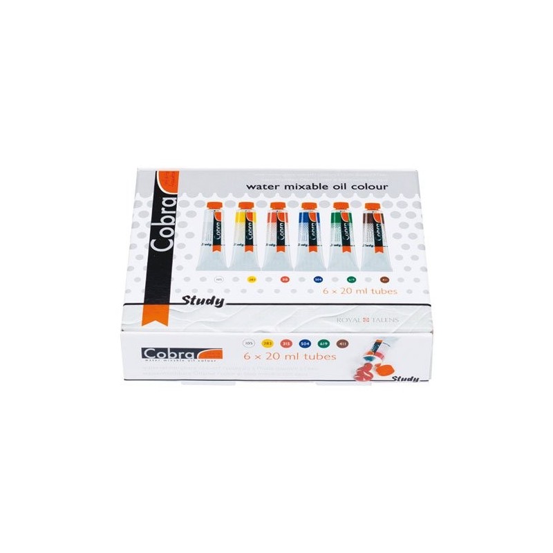 Material Bellas Artes - Pintura - Estuche con 6 colores óleo al agua Cobra Study (20 ml) | totenart.com