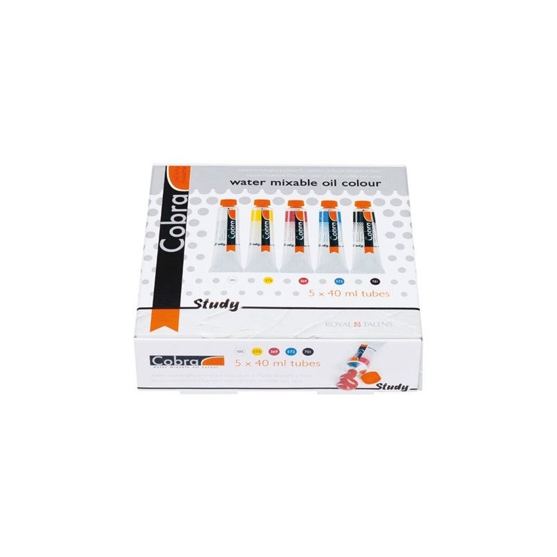 Material Bellas Artes - Pintura - Estuche con 5 colores óleo al agua Cobra Study (40 ml) | totenart.com