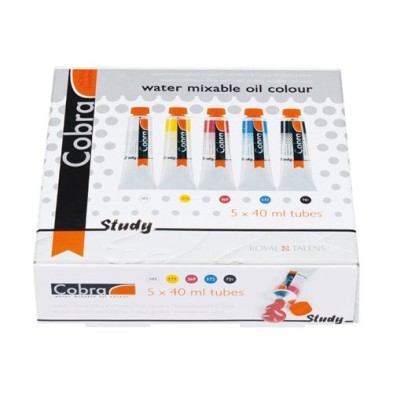Material Bellas Artes - Pintura - Estuche con 5 colores óleo al agua Cobra Study (40 ml) | totenart.com