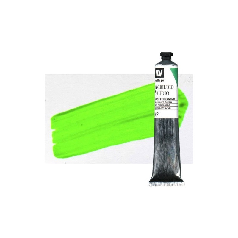 Material Bellas Artes - Pintura - Acrílico Vallejo Studio color verde fluorescente (58 ml) | totenart.com