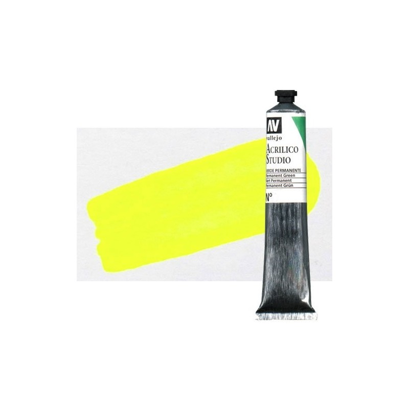 Material Bellas Artes - Pintura - Acrílico Vallejo Studio color amarillo fluorescente (58 ml) | totenart.com