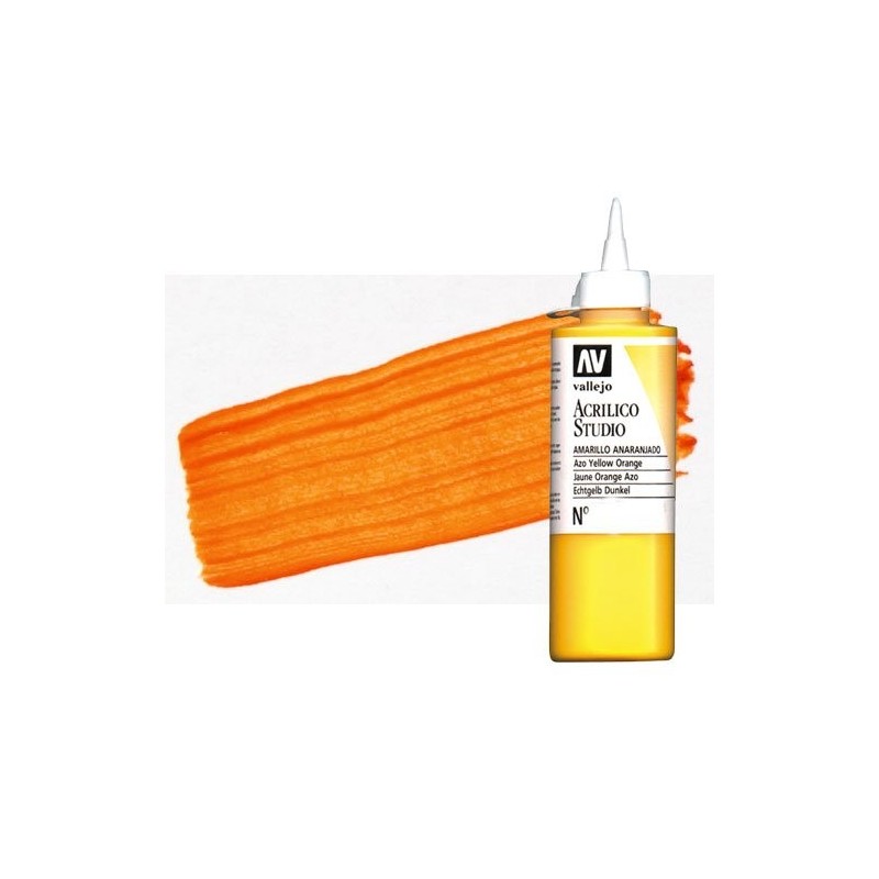 Material Bellas Artes - Pintura - Acrílico Vallejo Studio color naranja de cadmio (200 ml) | totenart.com