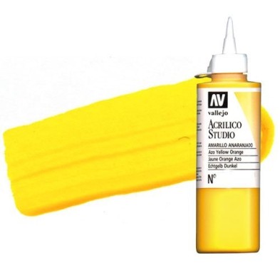Material Bellas Artes - Pintura - Acrílico Vallejo Studio color amarillo anaranjado (200 ml) | totenart.com