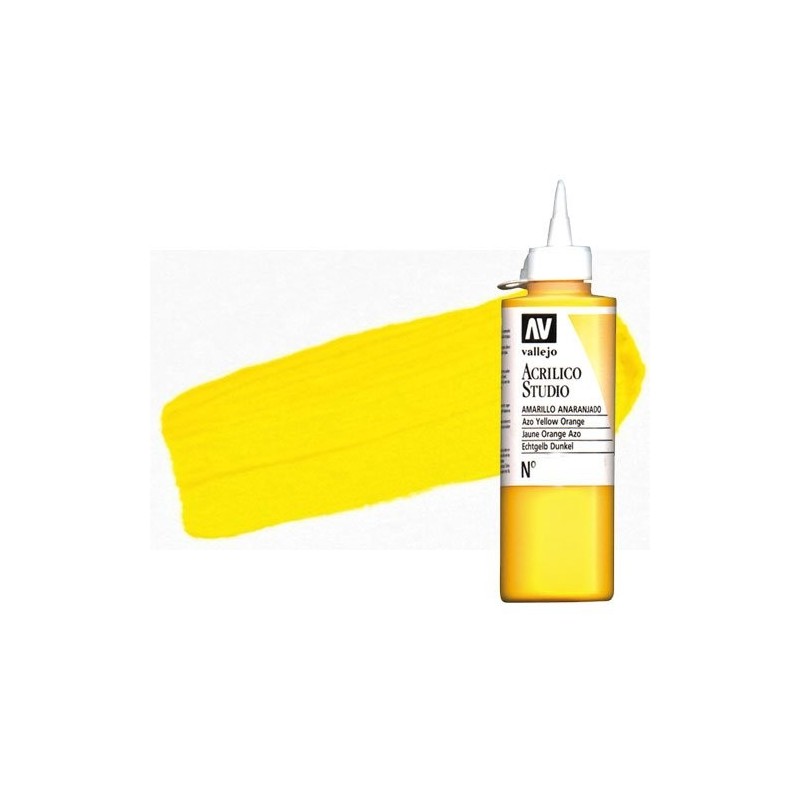 Material Bellas Artes - Pintura - Acrílico Vallejo Studio color amarillo cadmio oscuro (200 ml) | totenart.com