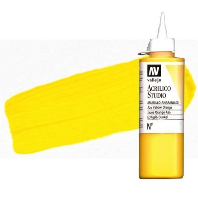 Material Bellas Artes - Pintura - Acrílico Vallejo Studio color amarillo cadmio oscuro (200 ml) | totenart.com