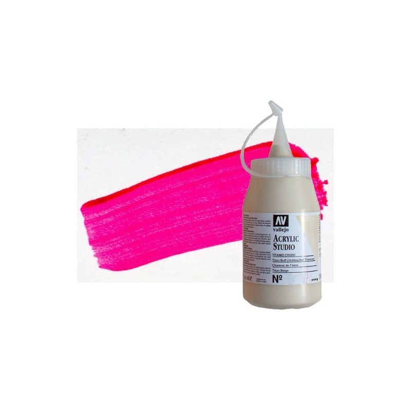 Material Bellas Artes - Pintura - Acrílico Vallejo Studio color rojo rosa fluorescente (500 ml) | totenart.com
