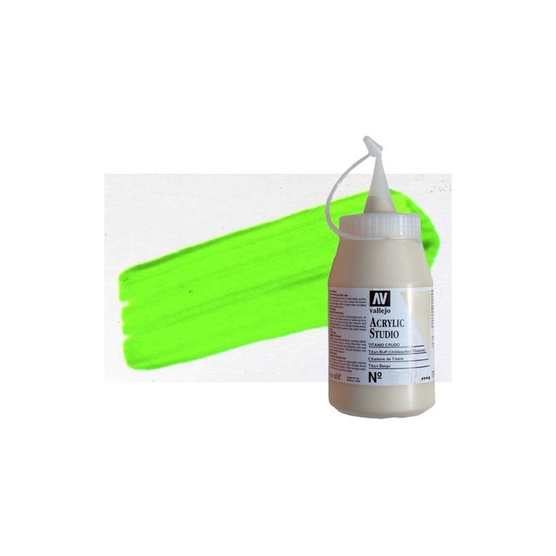 Material Bellas Artes - Pintura - Acrílico Vallejo Studio color verde fluorescente (500 ml) | totenart.com