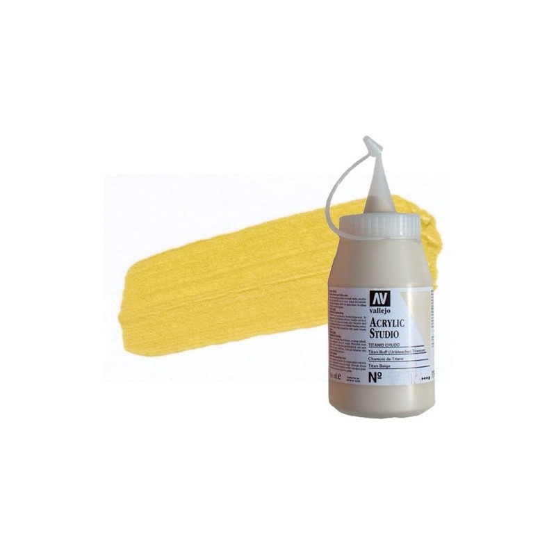 Material Bellas Artes - Pintura - Acrílico Vallejo Studio color amarillo Nápoles (500 ml) | totenart.com