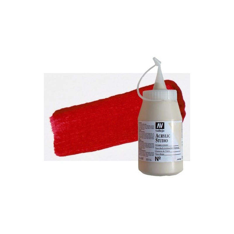 Material Bellas Artes - Pintura - Acrílico Vallejo Studio color rojo de cadmio oscuro (500 ml) | totenart.com