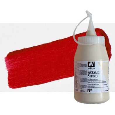Material Bellas Artes - Pintura - Acrílico Vallejo Studio color rojo de cadmio oscuro (500 ml) | totenart.com