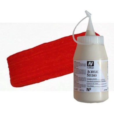 Material Bellas Artes - Pintura - Acrílico Vallejo Studio color rojo de cadmio (500 ml) | totenart.com