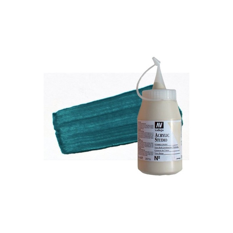 Material Bellas Artes - Pintura - Acrílico Vallejo Studio color turquesa de ftalocianina (500 ml) | totenart.com