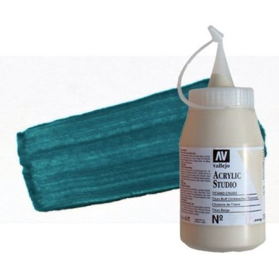 Material Bellas Artes - Pintura - Acrílico Vallejo Studio color turquesa de ftalocianina (500 ml) | totenart.com