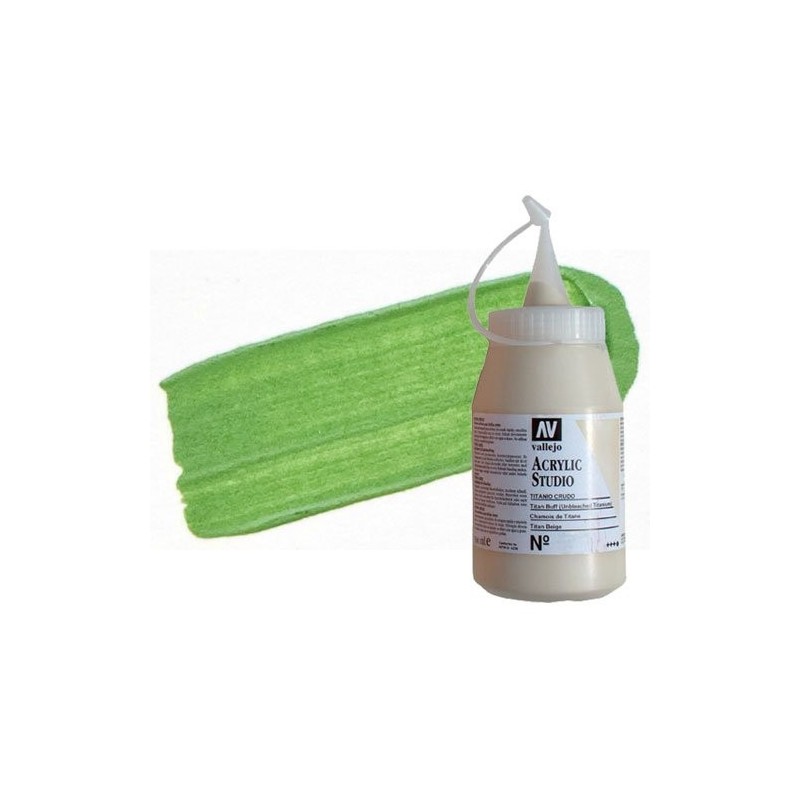 Material Bellas Artes - Pintura - Acrílico Vallejo Studio color verde chromium pálido (500 ml) | totenart.com