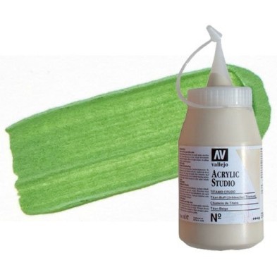 Material Bellas Artes - Pintura - Acrílico Vallejo Studio color verde chromium pálido (500 ml) | totenart.com