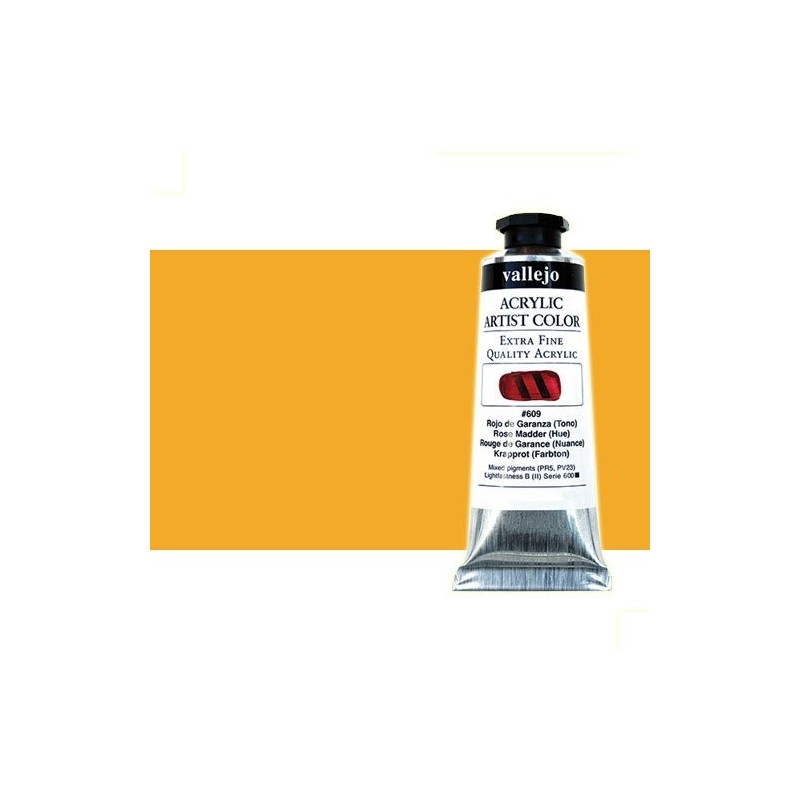 Material Bellas Artes - Pintura - Acrílico Vallejo Artist color naranja transparente (60 ml) | totenart.com