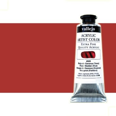 Material Bellas Artes - Pintura - Acrílico Vallejo Artist color rojo carmín permanente (60 ml) | totenart.com