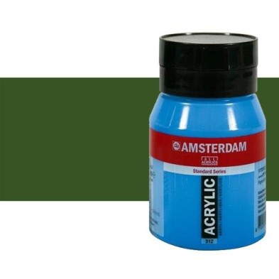 Material Bellas Artes - Pintura - Acrílico Amsterdam color verde oliva oscuro (500 ml) | totenart.com