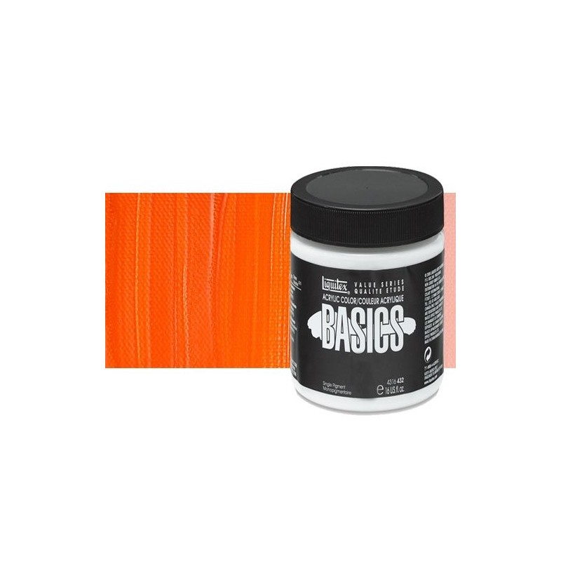 Material Bellas Artes - Pintura - Acrílico Liquitex Basics color naranja cadmio (946 ml) | totenart.com