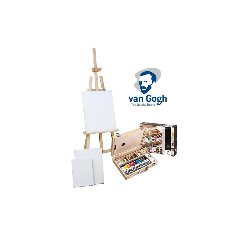 Material Bellas Artes - Pintura - Set de regalo óleo Van Gohg: maleta, caballete y 3 lienzos | totenart.com