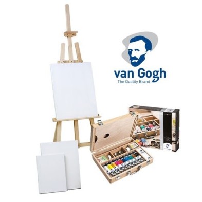 Material Bellas Artes - Pintura - Set de regalo óleo Van Gohg: maleta, caballete y 3 lienzos | totenart.com