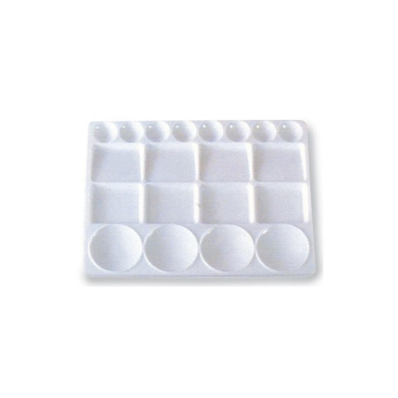 Material Bellas Artes - Pintura - Paleta rectangular de plastico de 20 huecos, 25x33 cm | totenart.com