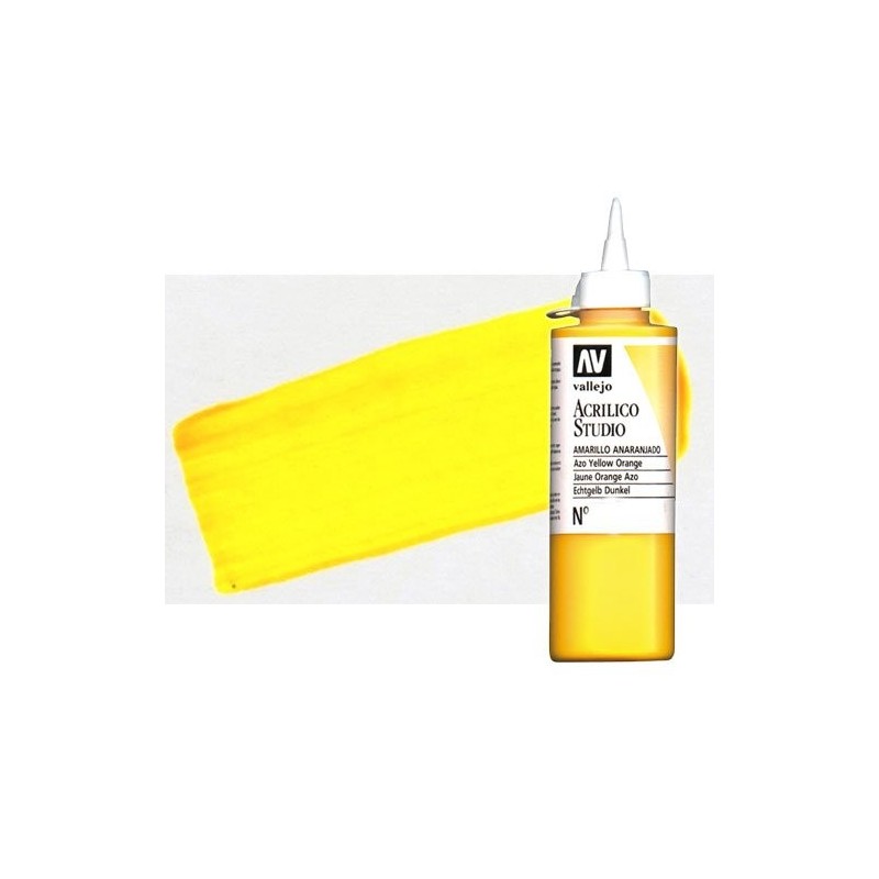 Material Bellas Artes - Pintura - Acrílico Vallejo Studio color amarillo fluorescente (200 ml) | totenart.com