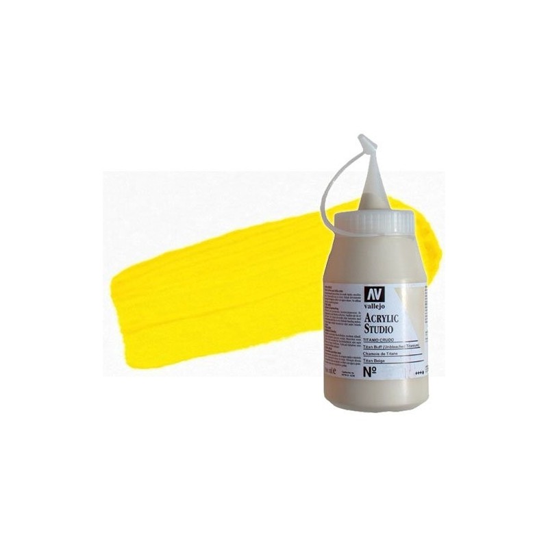 Material Bellas Artes - Pintura - Acrílico Vallejo Studio color amarillo cadmio tono (500 ml) | totenart.com