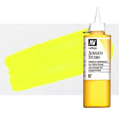 Material Bellas Artes - Pintura - Acrílico Vallejo Studio color amarillo fluorescente (200 ml) | totenart.com