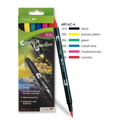 Material Bellas Artes-Dibujo-Rotulador Tombow, Set de 6 Colores Primarios