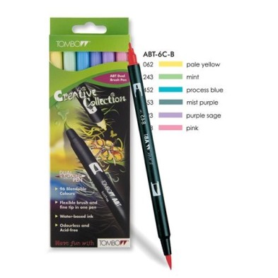 Material Bellas Artes-Dibujo-Rotulador Tombow, Set de 6 Colores Pasteles