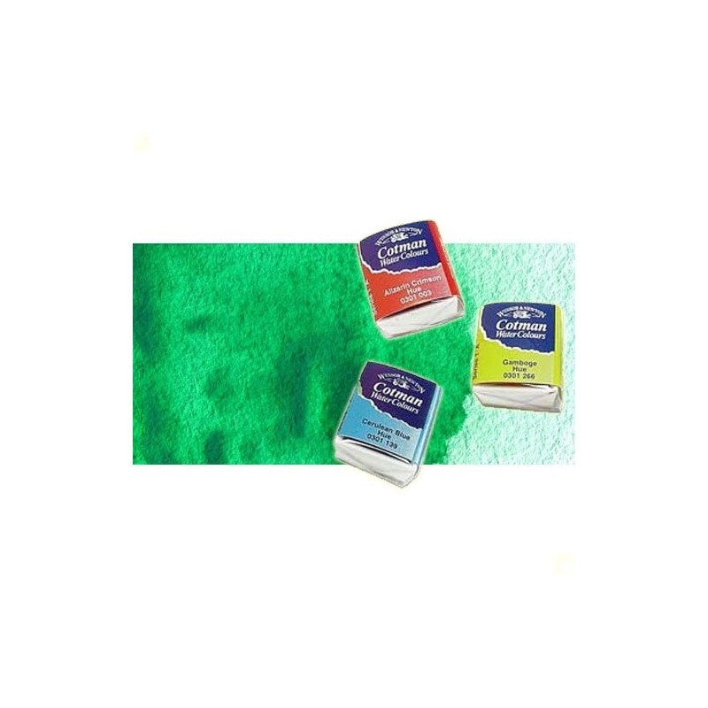 Material Bellas Artes - Pintura - Acuarela Cotman Winsor & Newton 1/2 godet color verde esmeralda | totenart.com