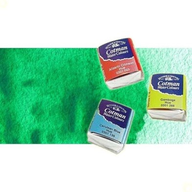 Material Bellas Artes - Pintura - Acuarela Cotman Winsor & Newton 1/2 godet color verde esmeralda | totenart.com