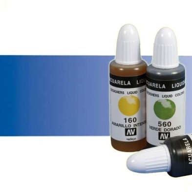Material Bellas Artes - Pintura - Acuarela líquida Vallejo color azul pizarra (32 ml) | totenart.com