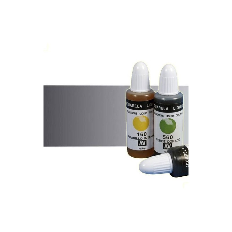 Material Bellas Artes - Pintura - Acuarela líquida Vallejo color gris medio (32 ml) | totenart.com