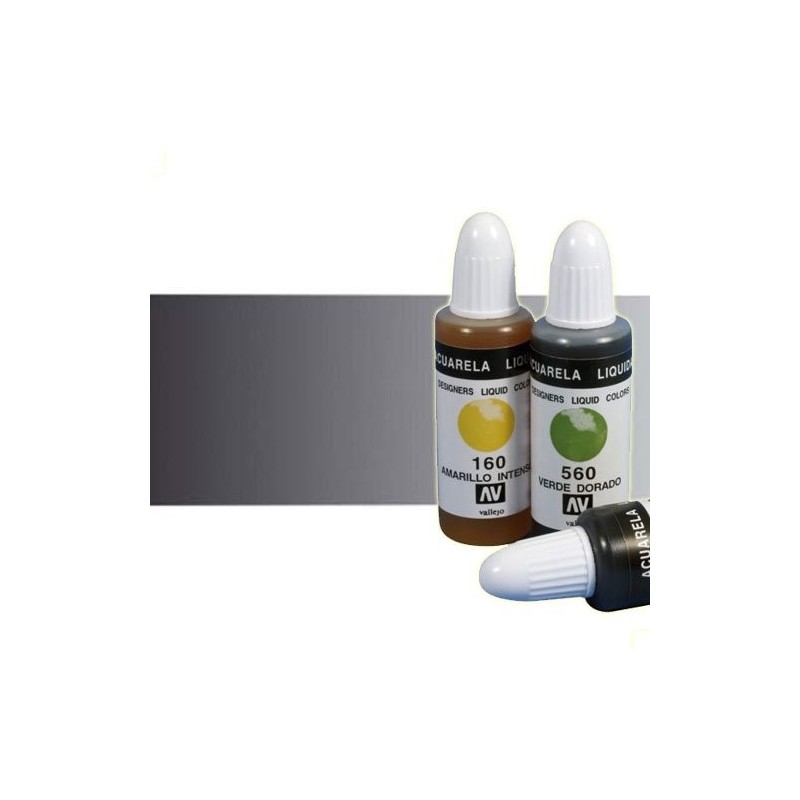 Material Bellas Artes - Pintura - Acuarela líquida Vallejo color gris oscuro (32 ml) | totenart.com