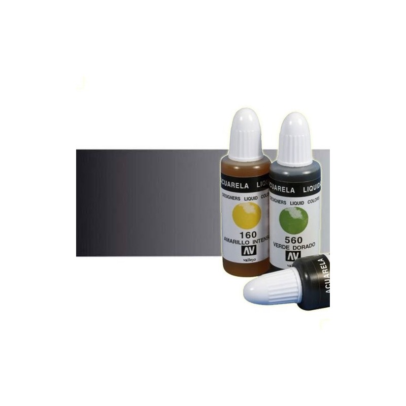 Material Bellas Artes - Pintura - Acuarela líquida Vallejo color negro (32 ml) | totenart.com