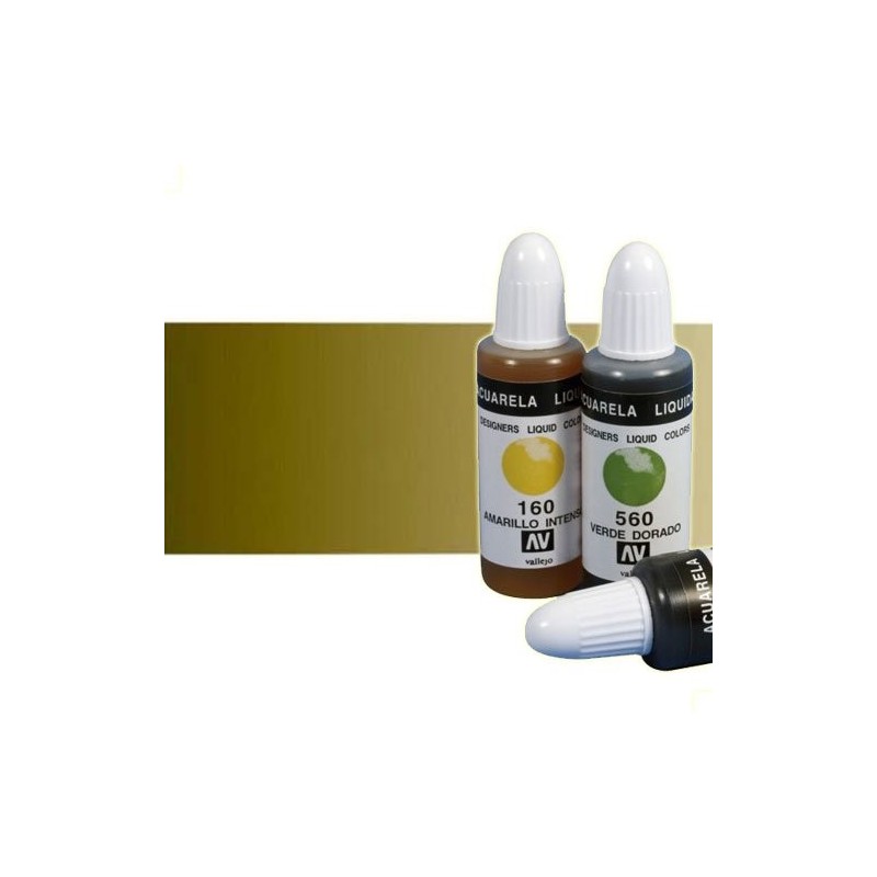 Material Bellas Artes - Pintura - Acuarela líquida Vallejo color oliva dorado (32 ml) | totenart.com